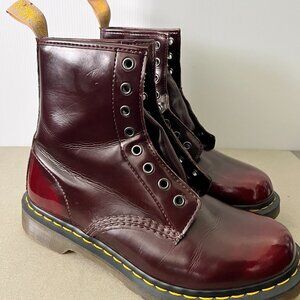 Dr Martens Vegan Cherry Red Boots Women's Size 9 US